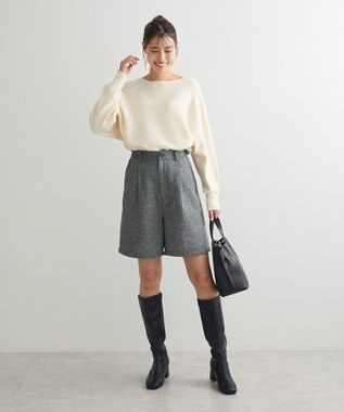 Green Parks もちやわ袖釦ドルマンニットプルオーバー Off White