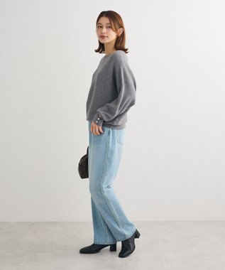 Green Parks もちやわ袖釦ドルマンニットプルオーバー Gray Mixture