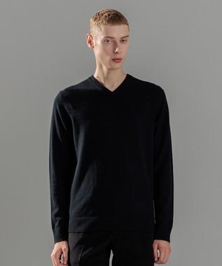 JOSEPH HOMME ピュアカシミヤ　Vネックニット ブラック系