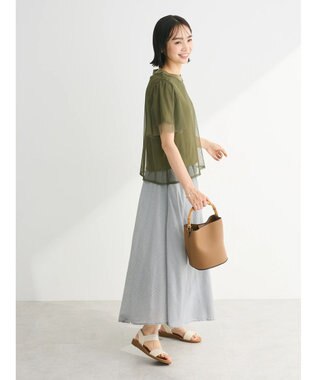 Green Parks ・ＳＵＧＡＲ　ＳＰＯＯＮ　ＳＥＴ２点チュールＴ＋カットＴ Khaki