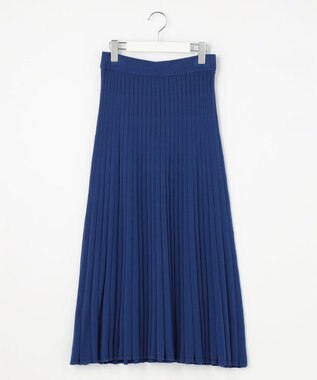 ANY SIS CICA加工 ニット フレア スカート ブルー