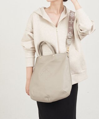 russet ソフトレザー 2WAYトートバッグ(CE-1611) GrayBeige