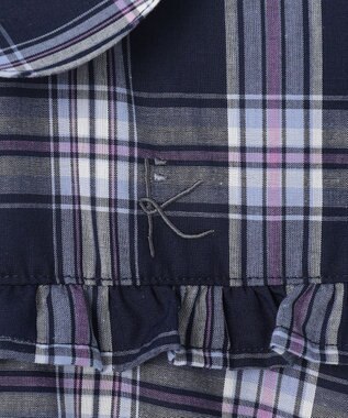 組曲 KIDS 【150-160㎝】プランタンチェック ワンピース ネイビー