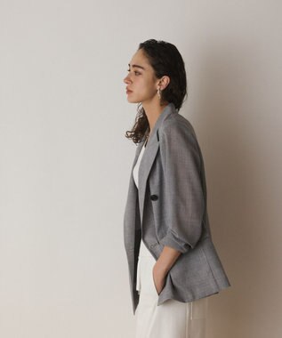 GRACE CONTINENTAL シアーテーラードジャケット グレー