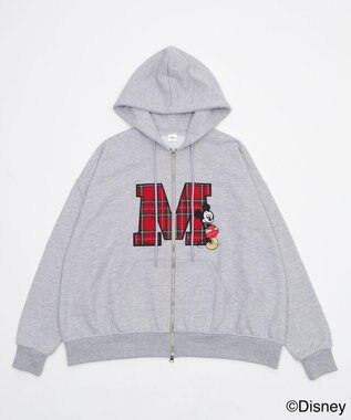 WEGO MICKEY　MOUSE／ジップパーカー 杢グレー
