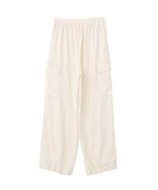 earth music&ecology 総レースカーゴパンツ Ivory