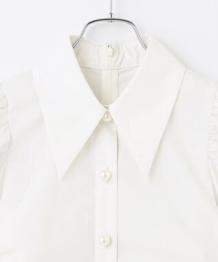 #Newans 【セレモニーにも】下から着られちゃう！尖り襟パフスリーブブラウス ホワイト系