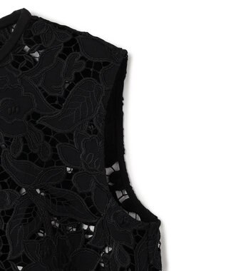 BEIGE， CITRINE / エンブロイダリーレースノースリーブブブラウス Black