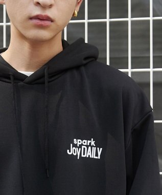 WEGO チェックレイヤードパーカー ブラック