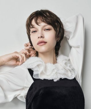 GRACE CONTINENTAL フェザーチュールカラーブラウス キナリ