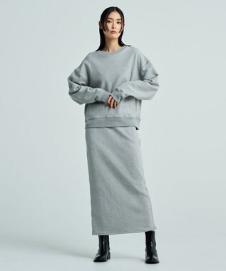 uncrave スウェット スカート（uncrave WHITE） ミッドグレー