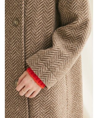 CRAFT STANDARD BOUTIQUE ウール混ガンパッチロングコート Brown