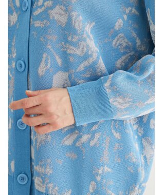 Green Parks ニュアンス柄ニットカーディガン Sax