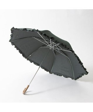 UNBILLION カシュネ cachenez / 【晴雨兼用】【日傘】 シャンプレーフリルトップレス折りたたみ傘 グリーン