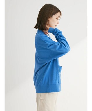 Green Parks ミニ裏毛Ｖネックカーディガン Blue