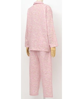 Wing パジャマ 長袖 長ズボン 綿100% 二重ガーゼ素材 ゆったりシルエット 通気性（身生地部） 吸汗速乾性（身生地部） シャツタイプ レディース EP5060 ウイング／ワコール ピンク