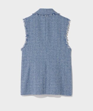 GRACE CONTINENTAL シャンブレーツイードジレ ブルー