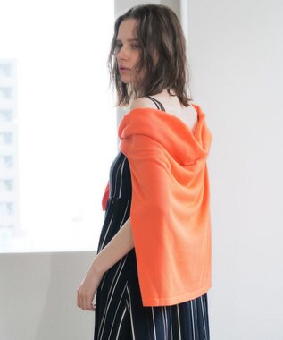 YECCA VECCA ハイゲージミドル丈Vネックカーディガン Orange