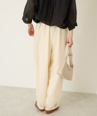 AMERICAN HOLIC 幾何学レースイージーパンツ Ivory