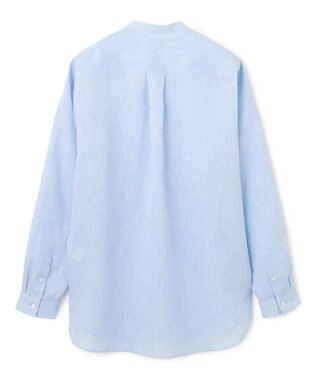 JOSEPH HOMME ノルマンディリネントロピカル　バンドカラーシャツ スカイブルー系