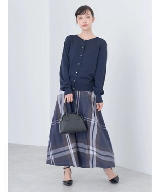 earth music&ecology ＢＩＧチェックフレアスカート Navy
