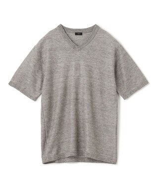 JOSEPH HOMME リネンヘリンボン　Vネックニット ライトグレー系3