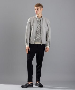 JOSEPH HOMME 【LEON 2月号掲載】ライトラムナッパレザー　シングルライダース アイボリー系