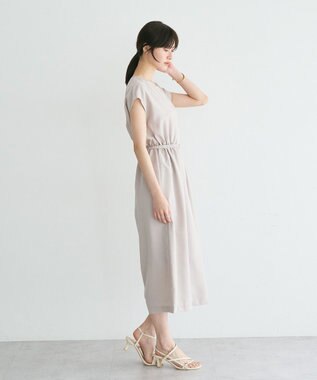 YECCA VECCA リネンライクスキッパーワンピース Light Beige
