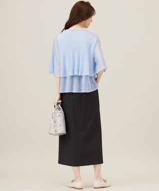 ANY SIS 【洗える】フリルシアー ニット ライトブルー