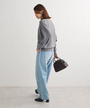 Green Parks もちやわ袖釦ドルマンニットプルオーバー Gray Mixture