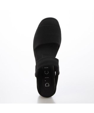 MODE ET JACOMO <D'ICI>ストレッチクロスウェッジサンダル ブラック