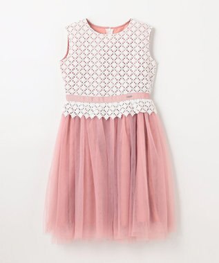組曲 KIDS 【150-160㎝】フラワーレース ドレス ピンク系