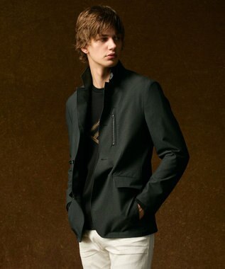 JOSEPH ABBOUD 【柔らかな肌触り】ソフトスムースダイヤロゴプリント Tシャツ ブラック系