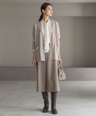 J.PRESS LADIES 【着丈が選べる・洗える】KNIT BASIC ロングカーディガン ベージュ系