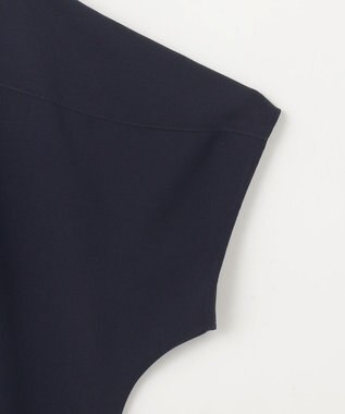 23区 【洗える】ストレッチジョーゼット フレンチスリーブ カットソー ネイビー系