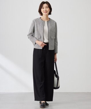 J.PRESS LADIES 【洗える】BASIC HT COTTON クールネック プルオーバー ベージュ系