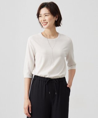 【洗える】BASIC HT COTTON クールネック プルオーバー