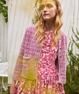 TOCCA 【洗える】THOUSAND WAVE ニットジャケット ピンク系