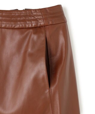 BEIGE， 【Precious 9月号掲載】CLYDE / ステッチベルトラムレザースカート Brown