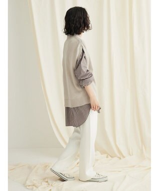 CRAFT STANDARD BOUTIQUE 洗える クルーネックニットベスト Gray Beige