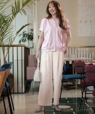 ANY SIS L 【美ライン大人T】裾タックゆる プルオーバー ピンク