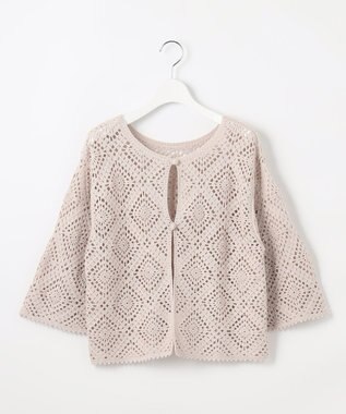 J.PRESS LADIES 【洗える】クロッシェ ニット グレージュ系