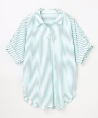 ANY 楽映えブラウス グリーンストライプ