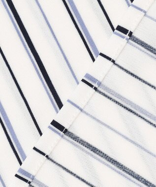 ANY SIS 【接触冷感・吸水速乾・UVケア】エアリードレープスムース 七分袖ブラウス オフストライプ