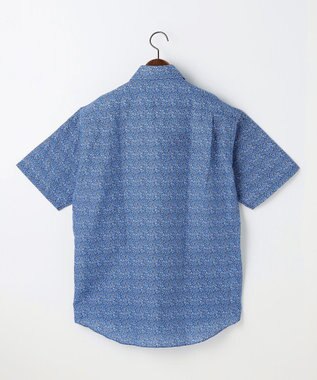 JOSEPH ABBOUD 【キングサイズ・清涼・リネンブレンド】コットンリネン ボイルフラワープリント 半袖シャツ ネイビー系5