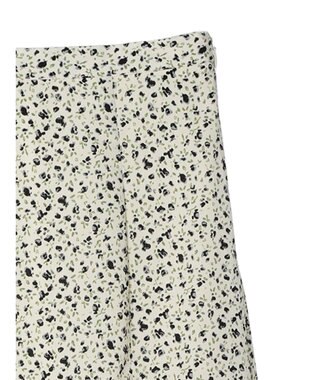 earth music&ecology 揺れる小花柄裾フレアスカート Ivory