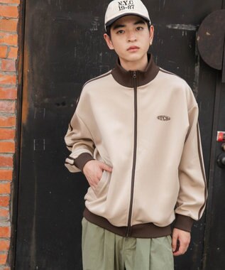 WEGO 【ユニセックス着用ITEM】ライントラックジャケット ベージュ