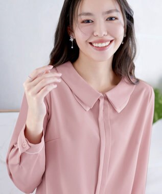 Tiaclasse レイヤードカラーブラウス ピンク