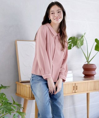 Tiaclasse レイヤードカラーブラウス ピンク