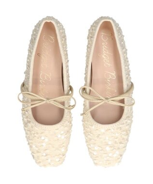 Bridget Birkin 【Bridget Birkin】ツイードスパンコールリボンパンプス アイボリー雑材